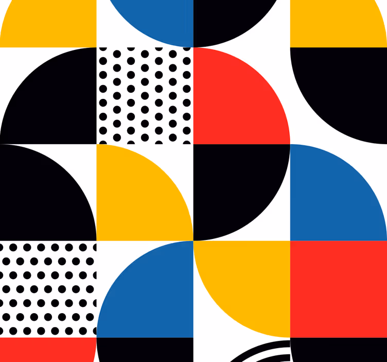 Fúze geometrických kruhů Geometrická tapeta - TenStickers