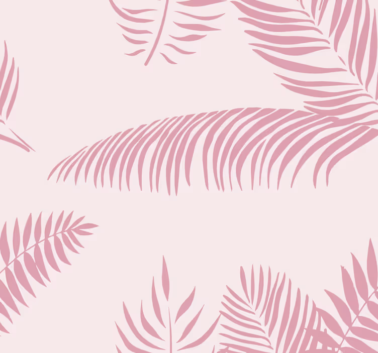 Velké palmové listy Růžová tapeta - TenStickers