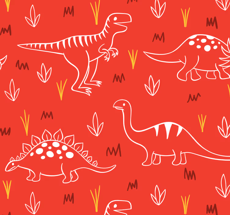 Ilustrace dinosaura Dinosauři tapeta - TenStickers
