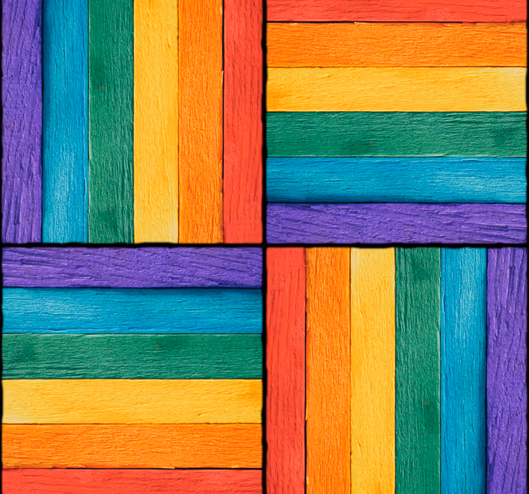 Barevný geometrický vzor Geometrická tapeta - TenStickers