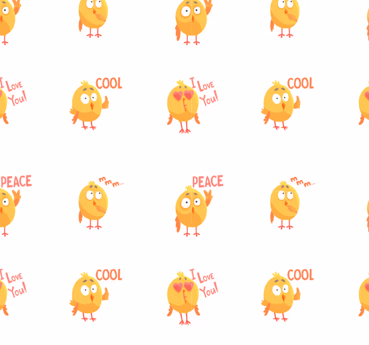 Kuřátko kreslený vzor Zvířata tapety - TenStickers