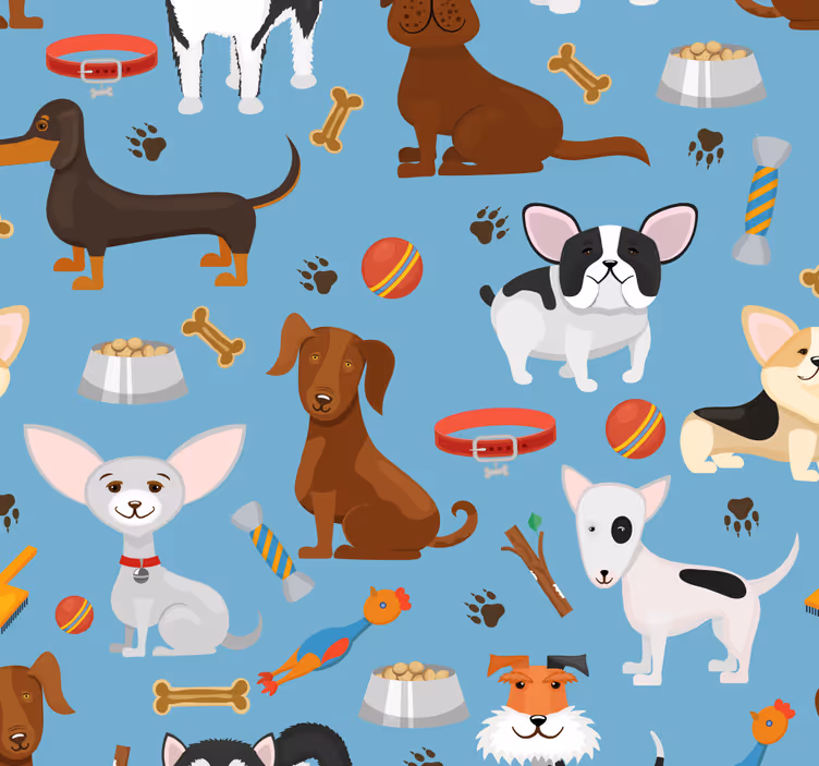 Psí společníci Psí tapeta - TenStickers