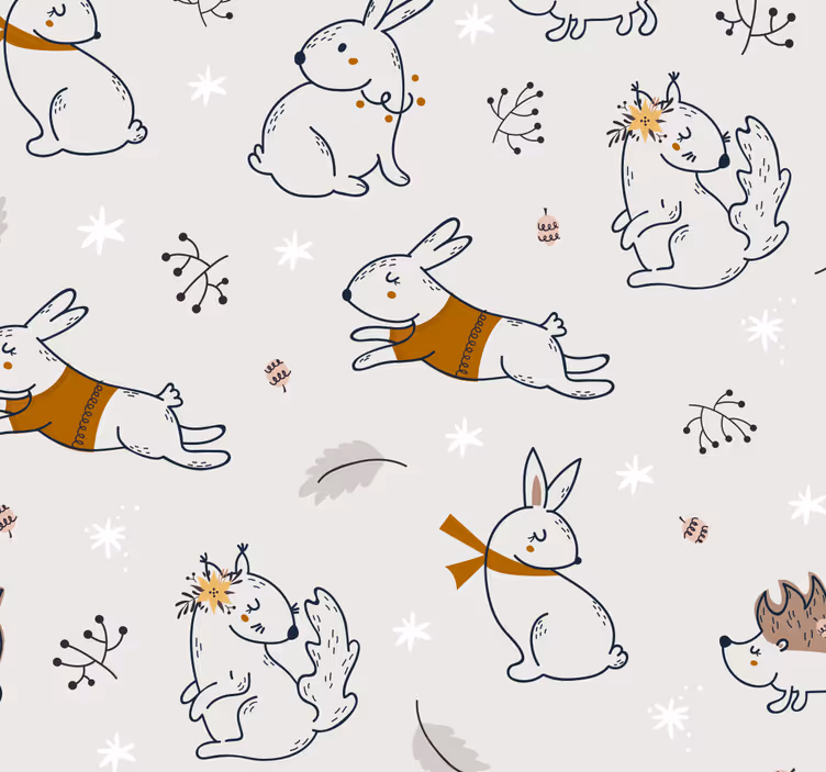 Motiv hravého zajíčka Zvířecí tapeta - TenStickers