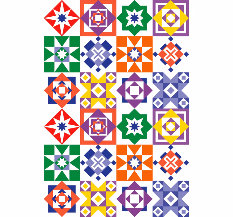 Vícebarevný design Zkontrolovaná tapeta - TenStickers