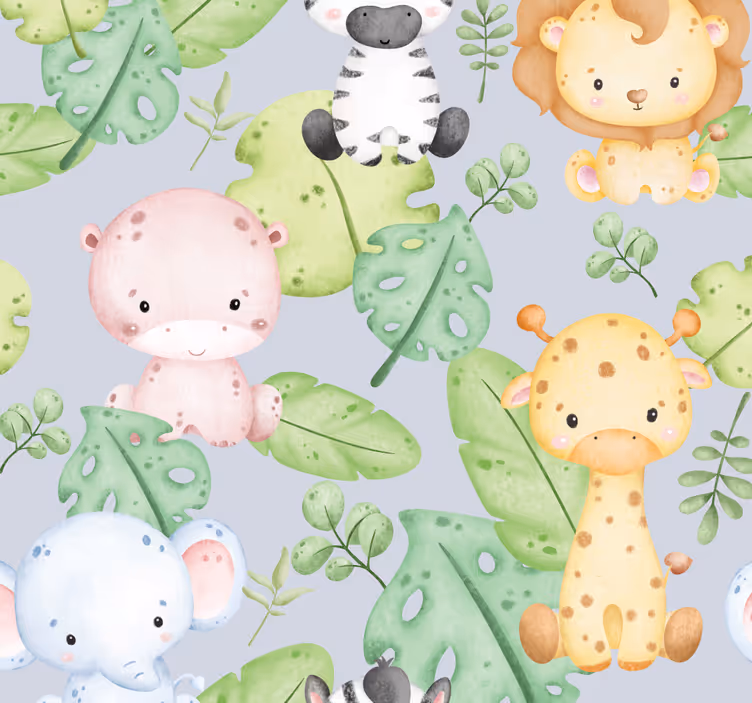 Dětský design Zvířata tapety - TenStickers
