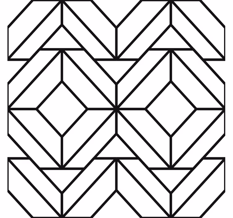 černobílý geometrický vzor Moderní tapeta - TenStickers