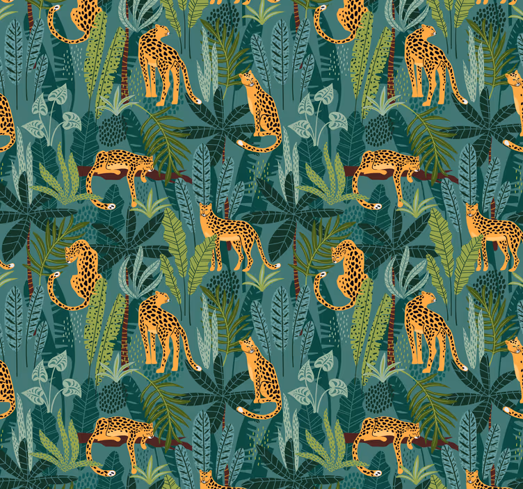 3 tapeta leopard v džungli - TenStickers