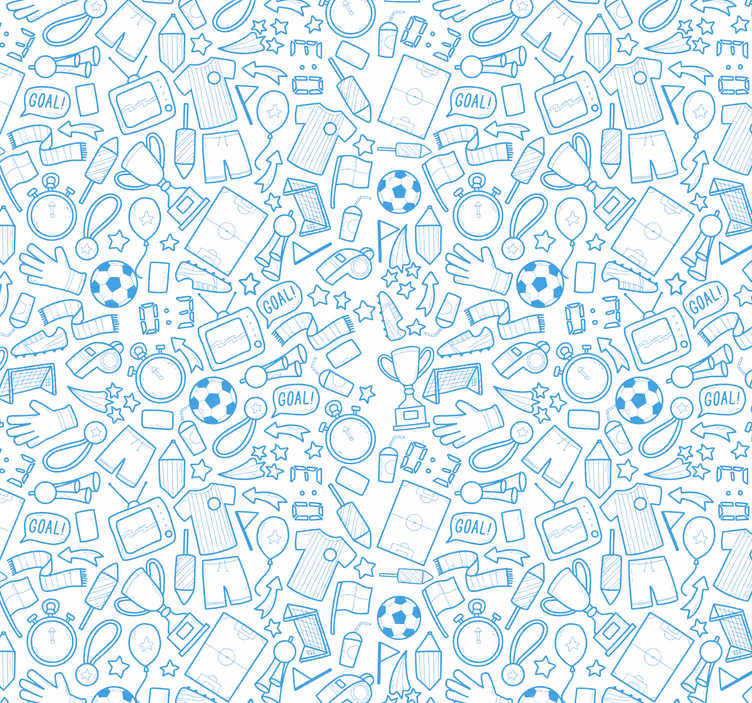 Fotbal, fotbal doodle ilustrace tapeta - TenStickers
