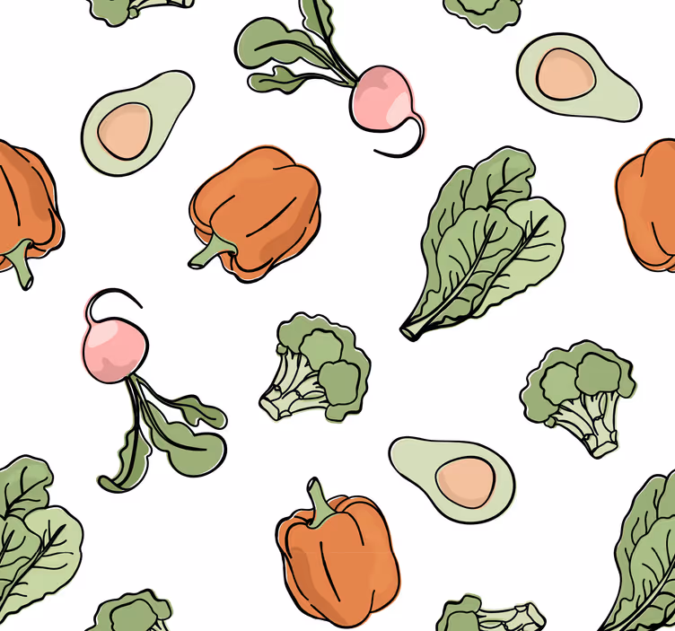 Pepř a avokádo design kuchyňské tapeta - TenStickers