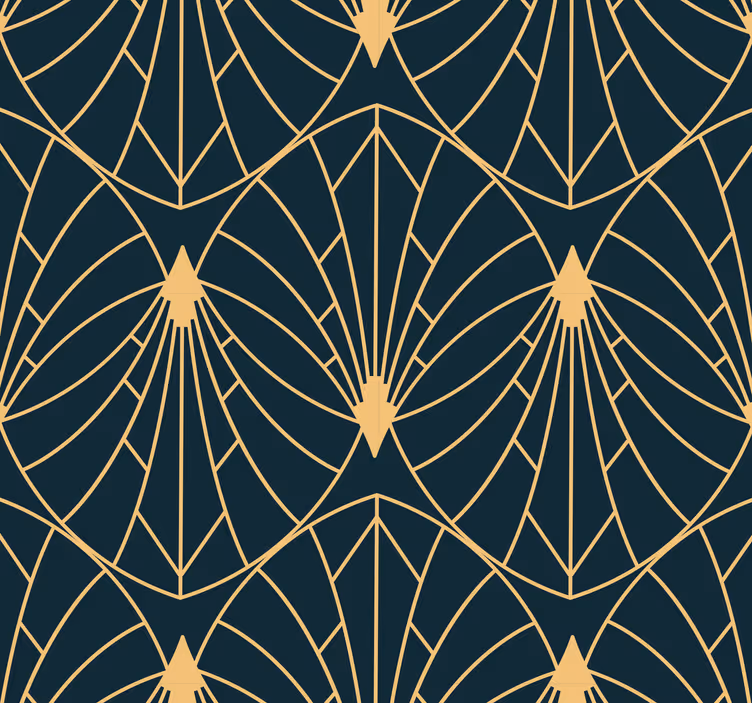 Ve stylu art deco tenký lemovaný vzor abstraktní tapeta - TenStickers