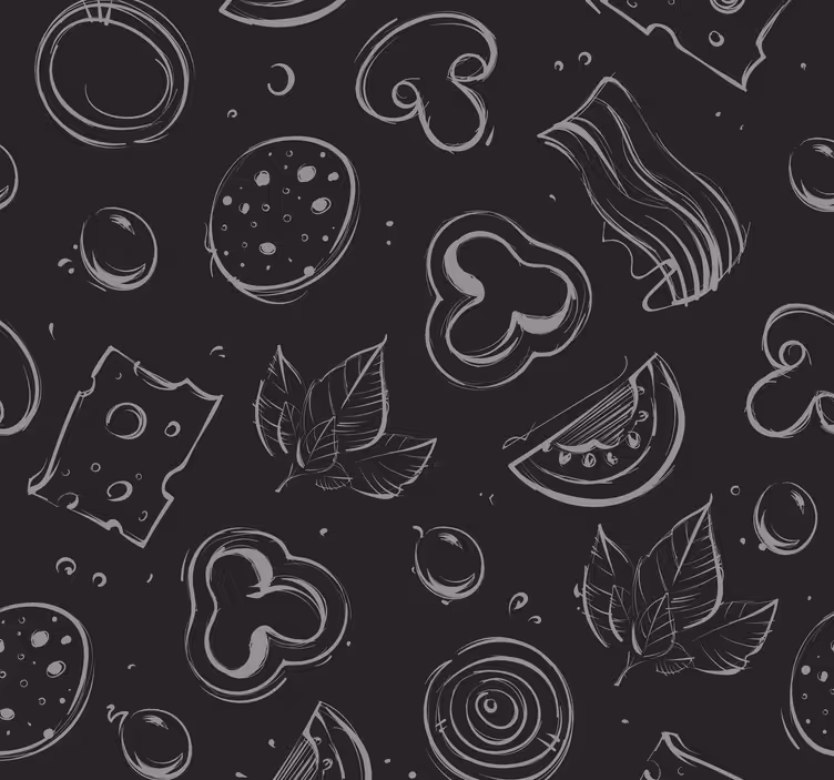 Pizza přísada černá kuchyň tapeta - TenStickers