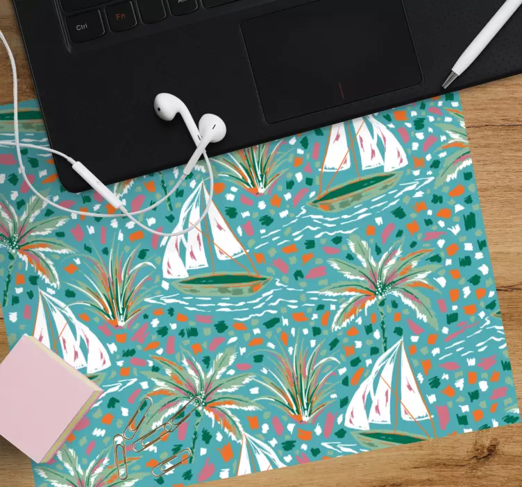 Akvarel lodě vzor originální podložka pod myš - TenStickers