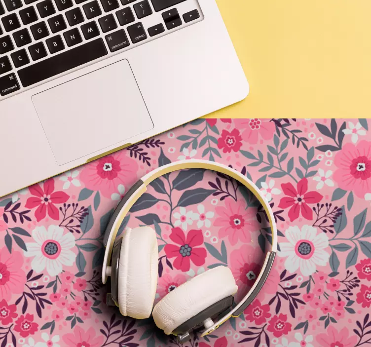 Květinový růžový motiv podložka pod myš vzorky - TenStickers