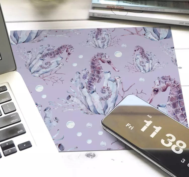Podložka pod myš mořský život akvarel mořský koník - TenStickers