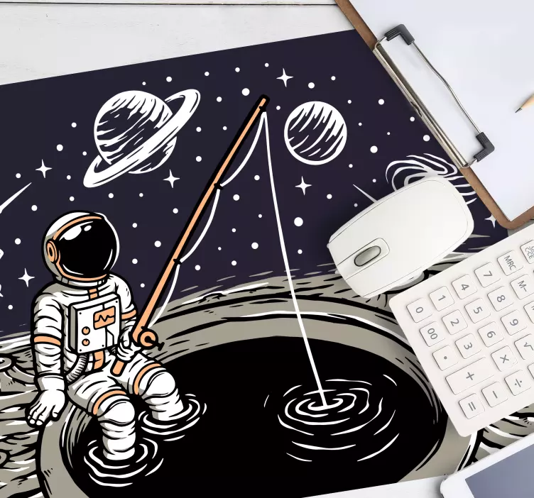 Originální podložka pod myš v designu rybářského astronauta - TenStickers