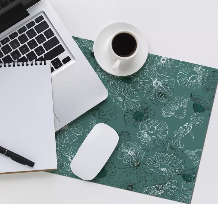 Ruční nakreslení květin květinové podložky pod myš - TenStickers