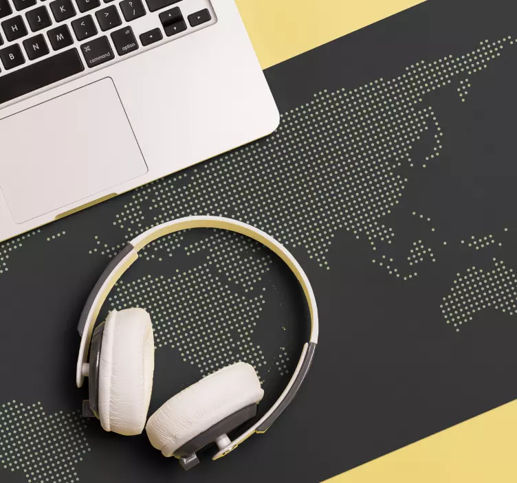 šedá pixelová mapa světa podložka pod myš - TenStickers