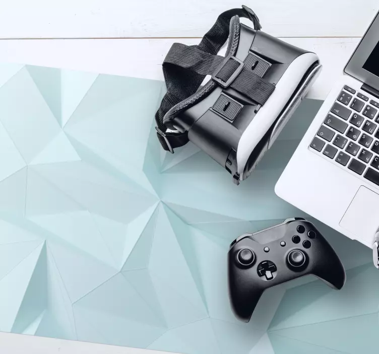 Světle modrá polygonální podložka pod myš - TenStickers