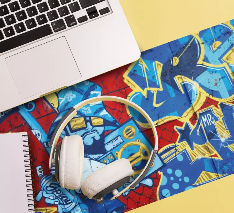 živé městské graffiti podložka pod myš hrí - TenStickers