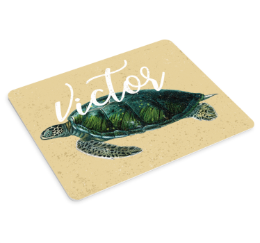 Mořská želva se jménem personalizovaná vinylová podložka pod myš - TenStickers