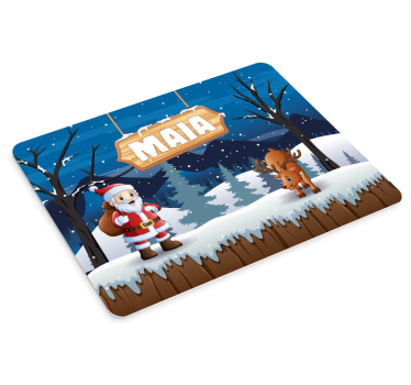 Vánoční podložka pod myš santa s soby - TenStickers