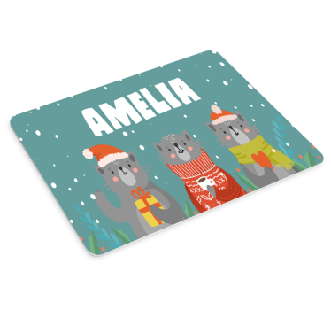 Podložka pod myš se jménem prázdninová zvířata trio - TenStickers