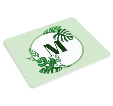 Podložka pod myš se jménem s listovým motivem - TenStickers
