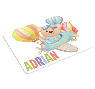Roztomilý medvěd v letadle s balónky na zakázku - TenStickers