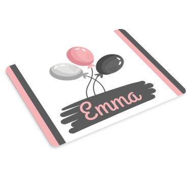 Růžové a šedé balónky s názvem vlastní moememats - TenStickers