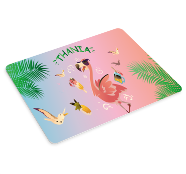 Tropický plameňák podložka pod myš se jménem - TenStickers
