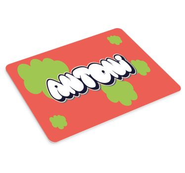Bílé graffiti zelené bubliny vlastní podložky pod myš - TenStickers