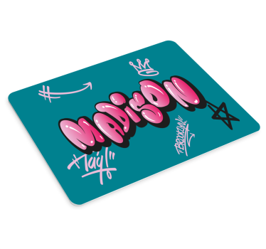 Růžové cool nápisy graffiti vlastní mousemats - TenStickers