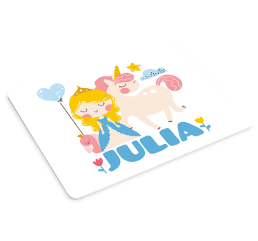 Podložka pod myš se jménem princezna a jednorožec - TenStickers