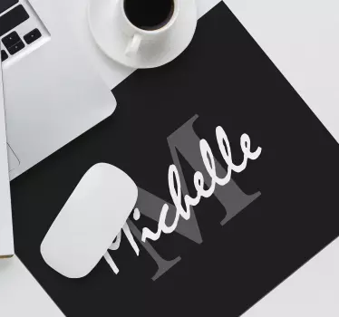 Personalizované černé počáteční vlastní mousemats - TenStickers