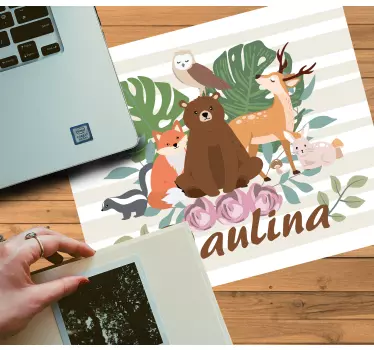 Holčičí lesní zvířata na míru přizpůsobené mousematy - TenStickers