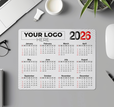 Podložka pod myš se jménem kalendář 2026 s logem - TenStickers
