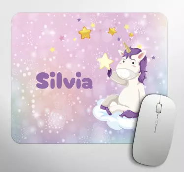 Krásný jednorožec Podložka pod myš se jménem - TenStickers