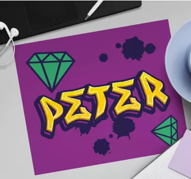 Mousematy ve stylu zeleného diamantu ve stylu graffiti - TenStickers