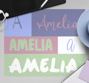 Název s různými písmeny vlastní mousemats - TenStickers