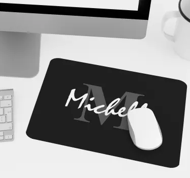 Personalizované černé počáteční vlastní mousemats - TenStickers