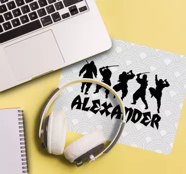 Podložka pod myš hrí s ninja siluetami - TenStickers