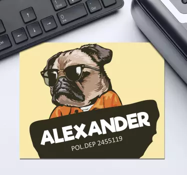 Podložka pod myš se jménem cool pes portrét - TenStickers