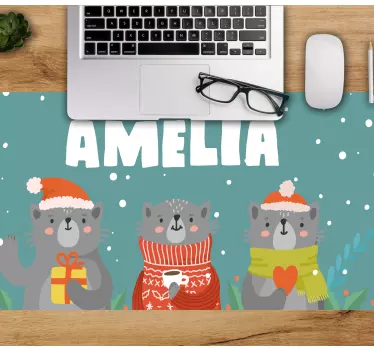 Podložka pod myš se jménem prázdninová zvířata trio - TenStickers