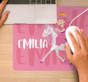 Podložka pod myš se jménem princezna na jednorožci - TenStickers