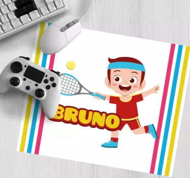 Podložka pod myš se jménem s hravým tenisovým motivem - TenStickers