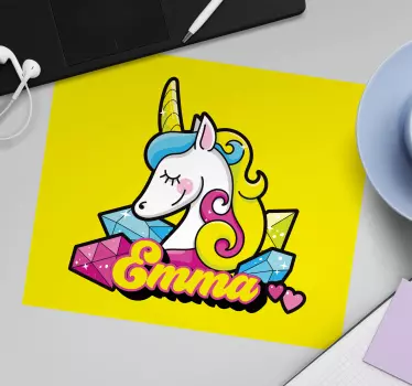 Podložka pod myš se jménem s jednorožcem - TenStickers