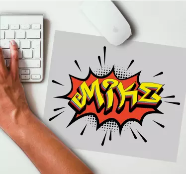 Podložka pod myš se jménem v komiksovém stylu - TenStickers