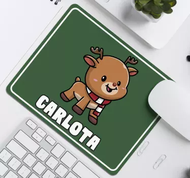 Vánoční podložka pod myš s roztomilým sobem - TenStickers