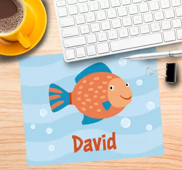 Veselá grafika ryb podložka pod myš se jménem - TenStickers