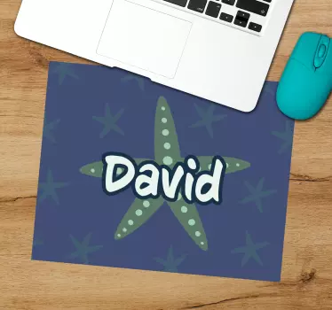 Zelené hvězdice s názvem vlastní mousematy - TenStickers